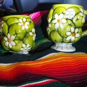 Insane Vintage Barware. 1967 Made In Japan Ceramic Floral/ APPLE creme De Menthe